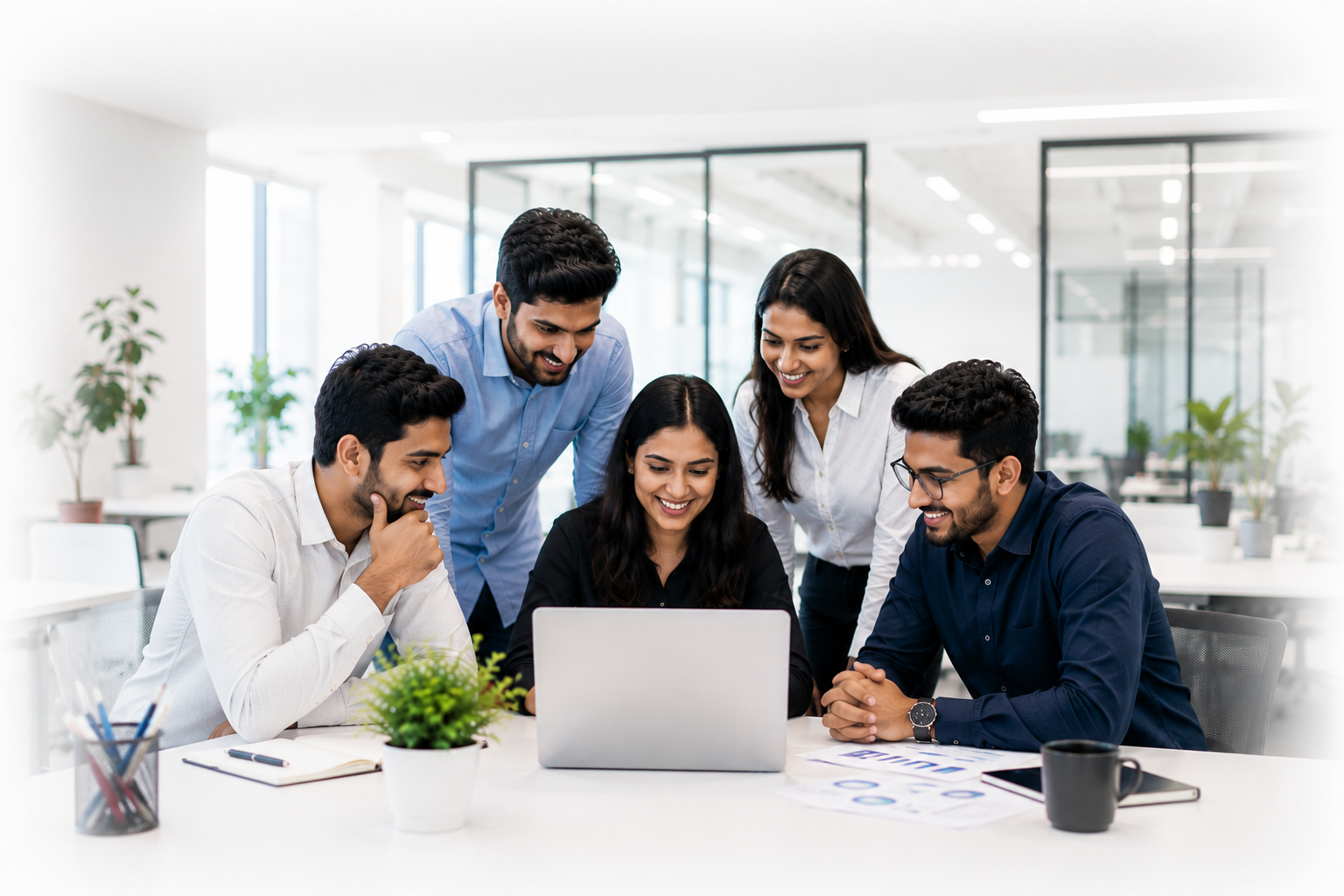 GDones team collaborating in a modern office